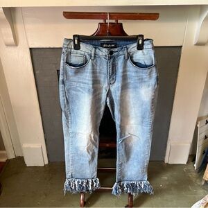 Fringe bottom jeans!